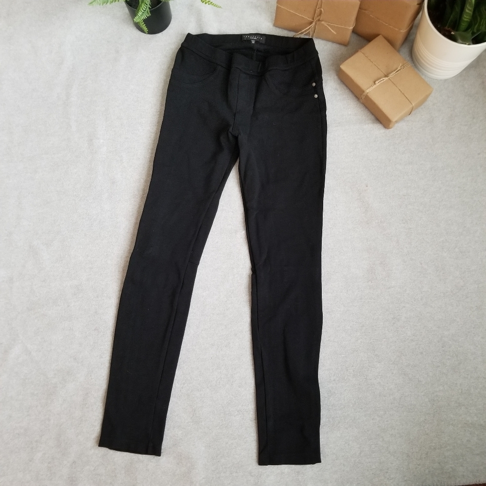 Black XS Sanctuary Midrise Pull-On Ponte Pants